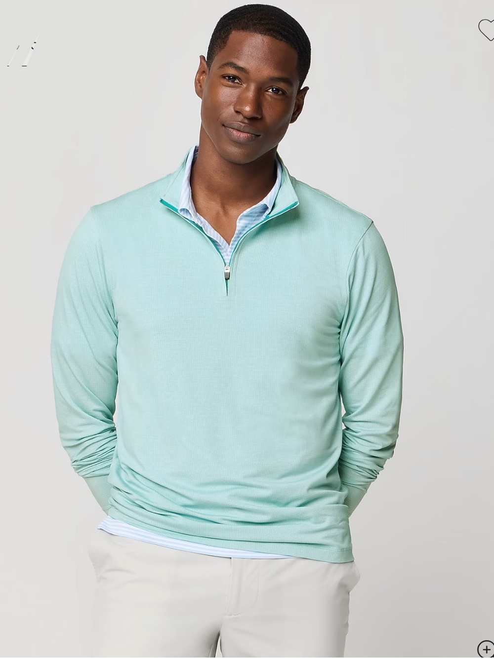 J. Crew Factory Light Mint Quarter-Zip Pullover